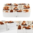 thumbnail image 4 of Squirrel Elegant PU Leather Earring Organizer Storage Box Decorative Box with Removable Compartment - Portable, 4 of 6
