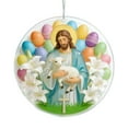 thumbnail image 4 of Yannianjz under $5 Easter Ornament, Easter Double Sided Jesus Ornament, Religious Scene Acrylic Hanging Decor, Resurrection Cross Ornament 8cm, Easter Holiday Wall Window Decoration, 4 of 5