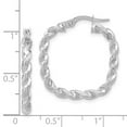 thumbnail image 2 of Auriga Fine Jewelry 14K White Gold Polished Square Twisted Hoop Earrings for Women, 2 of 6
