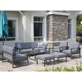 thumbnail image 2 of Superjoe 8 Pcs Outdoor Patio Furniture Set Aluminum Conversation Set Sectional Sofa Sets With Table and Ottoman, Gray, 2 of 8