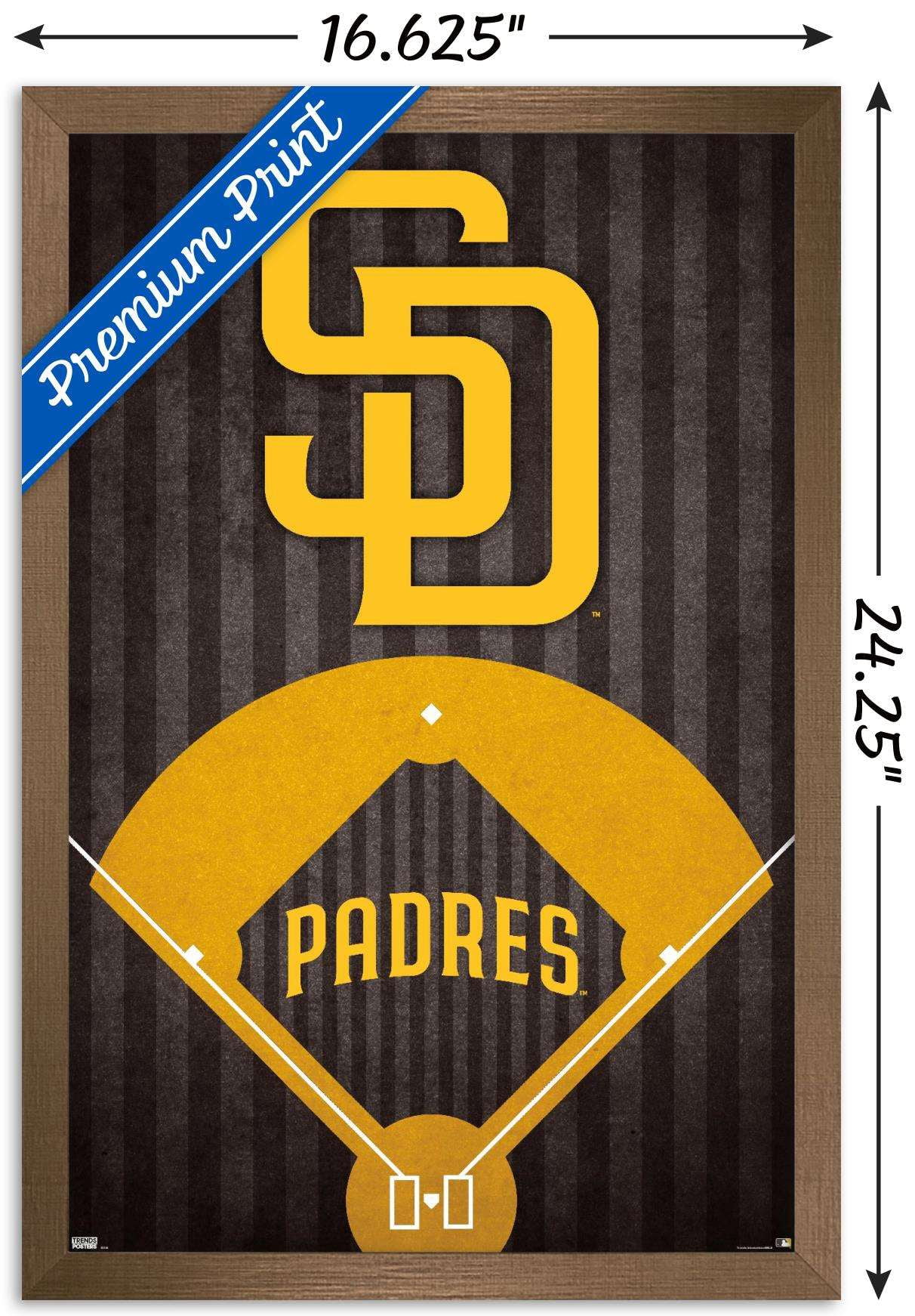 MLB San Diego Padres - Logo Wall Poster, 14.725" x 22.375", Framed