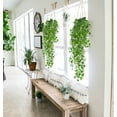 thumbnail image 3 of RECUTMS Hanging Artificial Plants Indoor Fake Hanging Ivy Vine with White Ivy Leaf UV Resistant Plants for Room Office Wall Decor(White), 3 of 9