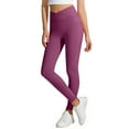 thumbnail image 4 of Cethrio Girls Yoga Leggings, Casual Stretchy High-waisted Dancing Tight Pants Wine Size 13-14 T, 4 of 6