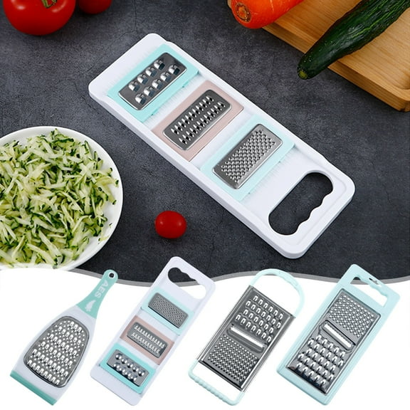 IHXORA Multifunctional Stainless Steel Grater, Household Kitchen Tool, Vegetable Cutter, Easy Grip Handle, Efficient Shredding, for Meal Prep, Salads, Garnishing, Light Blue, 1 Pc