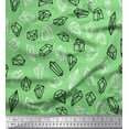 thumbnail image 1 of Soimoi Green Moss Georgette Fabric Crystal Stone Geometric Print Fabric by Yard 42 Inch Wide, 1 of 3