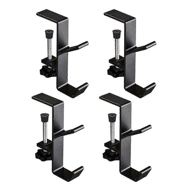 4pcs Clamp-On Utility Hook for Handbags Backpack - Under Table Mount Holder Bag Hanger, Table Organizer for School & Office