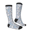 thumbnail image 3 of Picia Women Crew Soft Moisture-wicking Socks Lily Flower Pattern Design Cotton Socks, One Size fit All, 3 of 9