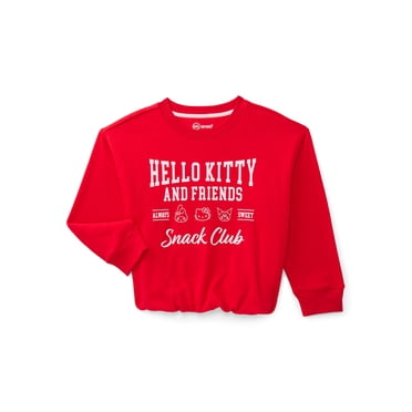 Wonder Nation Hello Kitty Girls Graphic Bubble Hem Top with Long Sleeves, Sizes 4-16