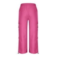 thumbnail image 6 of UVEASISHA Cargo Sweatpants for Men Big and Tall Casual Work Trousers Elastic Waist Wide Leg Jogger Pants Lightweight Quick Dry Hiking Pants with Drawstring Ankle Hot Pink L, 6 of 7