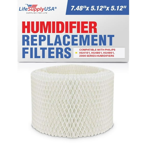 LifeSupplyUSA Humidifier Filter Replacement Wick Compatible with Philips HU4101, HU4801, HU4901, 2000 Series Humidifiers