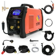 HITBOX 5 in 1 Intelligent MIG-200 PRO Aluminum MIG Welder, 200Amp 110V 220V Smart Control Gas/Gasless Welding Machine Solid/Flux Core Wire Automatic Feed ARC MAG Lift TIG MMA Stick Welder