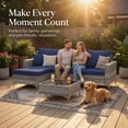 thumbnail image 6 of LAZZO 5-Piece Outdoor Conversation Set, Wicker Patio Furniture Set with Cushions and Coffee Table, Blue, 6 of 11