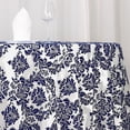 thumbnail image 3 of BalsaCircle 120" Royal Blue White Damask Flocking Table Top Round Tablecloth Dining Table Linens, 3 of 8