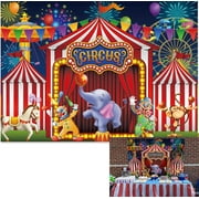 10x8ft Red Circus Backdrop Amusement Park Tents Stratus Playground Carnival Carousel Kids Boy 1st Birthday Party Baby