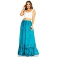 thumbnail image 5 of Sakkas Ivy Second Women's Maxi Boho Elastic Waist Embroidered A Line Long Skirt - Turquoise - One Size, 5 of 5