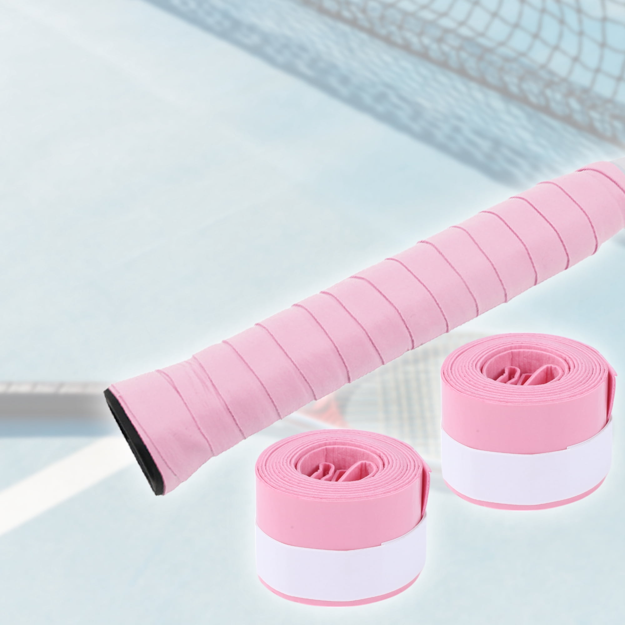 Unique Bargains 2 Pcs Durable Tennis Racket Grip Tape Light pink
