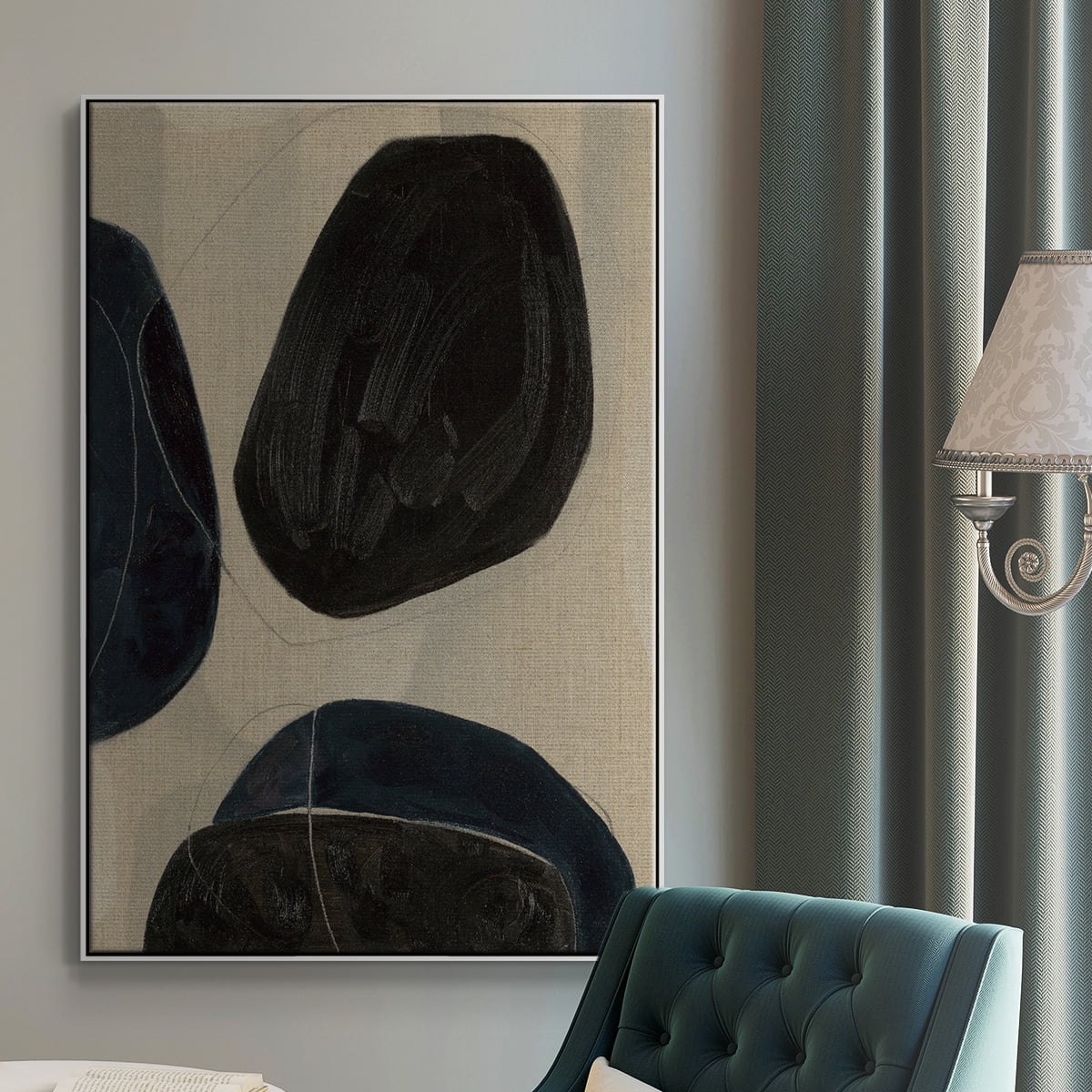 Gravity II Framed Premium Gallery Wrapped Canvas - Ready to Hang - 25 x 37 - White Floating Frame