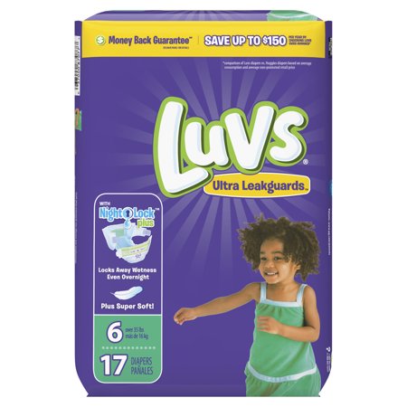 Luvs Ultra Leakguards Diapers Size 6 17 count - Walmart.com