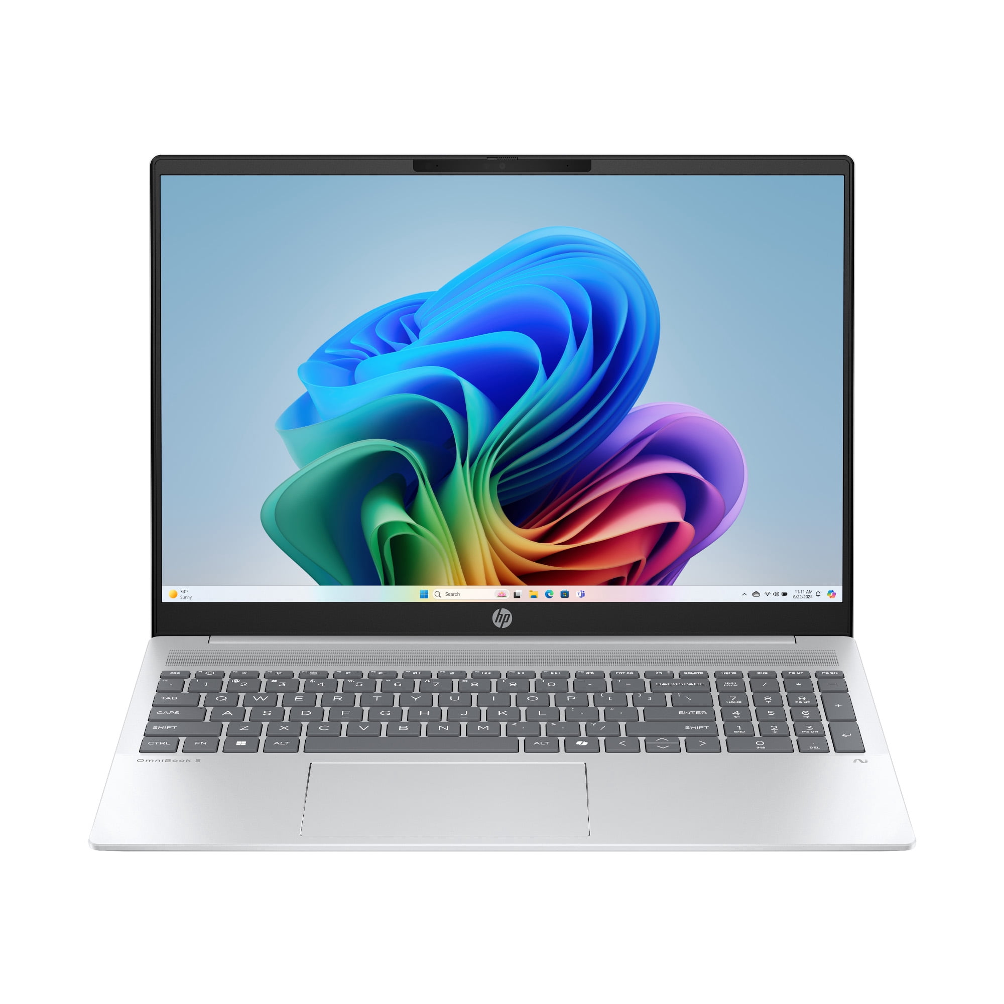 HP Omnibook 5 16 inch Windows 11 Laptop AMD Ryzen 7 AI PC 16GB RAM 512GB SSD Glacier Silver