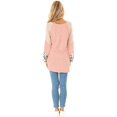 thumbnail image 2 of Womens Color Block Leopard Round Neck Long Sleeve Casual Loose Tunic Shirts Tops Sweatshirt, 2 of 6