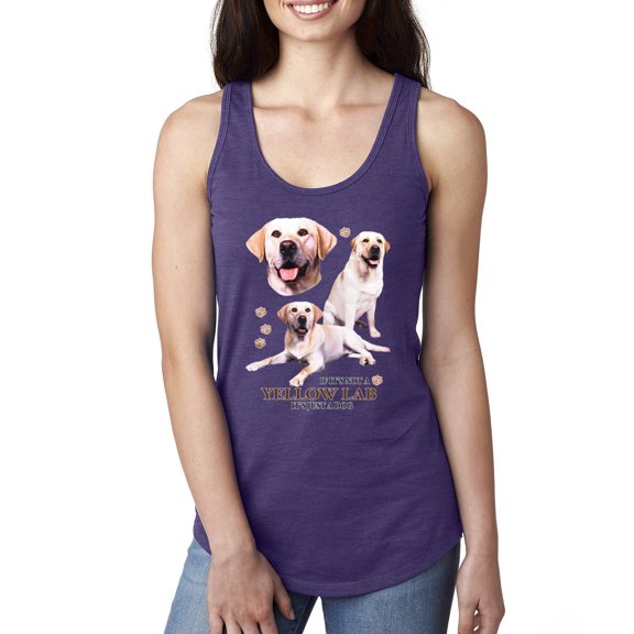 If It's Not a Yellow Lab It's Just a Dog Gift | Womens Dog Lover Jersey Racerback Tank Top, Purple Rush, X-Large