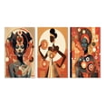 thumbnail image 2 of Designart "Retro Graphic Representation of an African Goddess I" African American Woman Wall Art Set Of 3 - Woman African American Red Gallery Wall Set For Home Decor, 2 of 6
