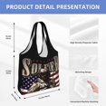 thumbnail image 4 of XMXT Canvas Tote Bag, American Soldier Print Large Handbag for Women, Shopping Working Travel, 4 of 7