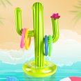 thumbnail image 3 of Swimming Pool Inflatable Cactus PVC Toss Game Fun Party With 4 Ring Kids Adults, 3 of 10