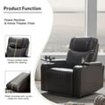 thumbnail image 2 of Power Motion Recliner Chair with 360° Swivel Tray, Electric Recliner with USB Charging, Hidden Storage and Cup Holders, Black, 2 of 14