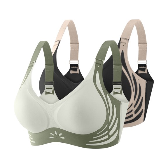 Abomasnow 2 Pack Smoothing Bra Anti Sagging Wireless Push Up Bras for Women No Underwire Full Coverage Bra Comfy Bras for Women M-3XL