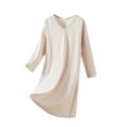thumbnail image 2 of YHAJDS Women Fall Winter Sleepwear,Sleepwear For Women Nightgown,Solid Color Long Sleeve Loose Robe Style Casual Sleep Dress For Winter, 2 of 5
