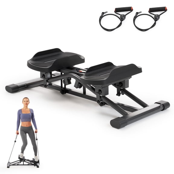 Sunny Health & Fitness Smart Balance Stepper with Side-to-Side Motion, Resistance Bands & Performance Tracking via SunnyFit App- SF-S026002