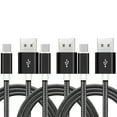 thumbnail image 2 of 3-Pack 10FT Black Type C USB-C Charger Cable Cord 3A Fast Samsung Galaxy S23 S22 S21 S20 S10 S9, LG, 2 of 5