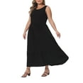 thumbnail image 4 of Agnes Orinda Plus Size Dress for Women Summer Sleeveless Maxi Casual Tie Dress with Pockets, 4 of 5