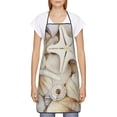 thumbnail image 2 of Fuzoiu Starfishes On Seashells Print Waterproof Apron, Kitchen Apron for Women Men Chef, Apron for Christmas Dinner Party Cooking Baking Crafting House Cleaning Kitchen, 2 of 7