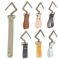 thumbnail image 1 of 7Pcs Tent Clothesline Hooks Leather Button Hooks Leather Hangers Camping Hooks, 1 of 8
