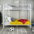 thumbnail image 2 of Walker Edison Premium Twin Over Twin White Metal Bunk Bed, White, 2 of 8