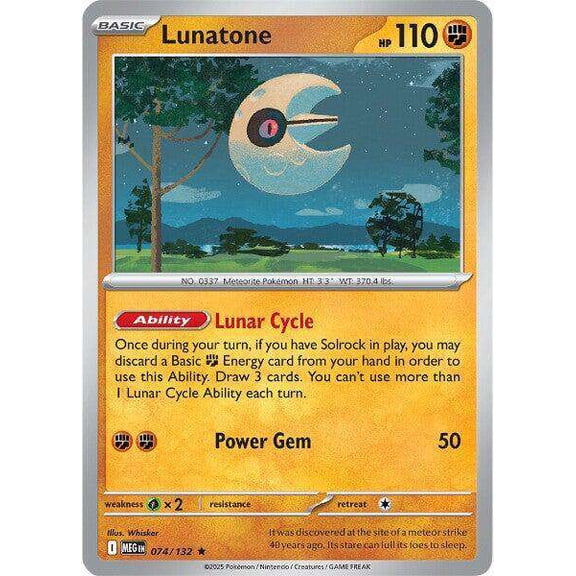 Pokemon ME01: Mega Evolution Rare Lunatone #74