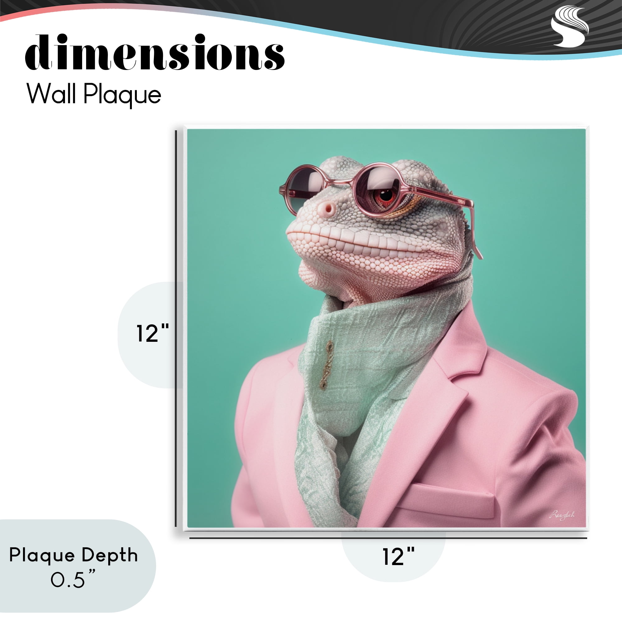 Stupell Industries Hipster Iguana Portrait Wall Plaque Art, design by Roozbeh