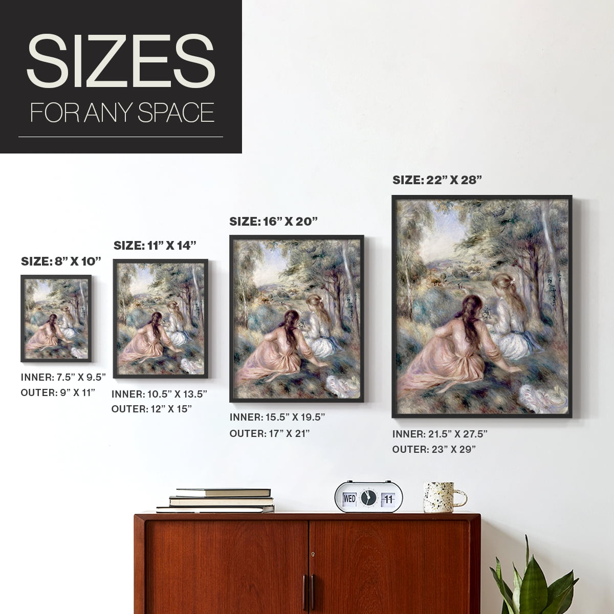 In The Meadow in Black Solid Wood 8 x 10 Framed Print