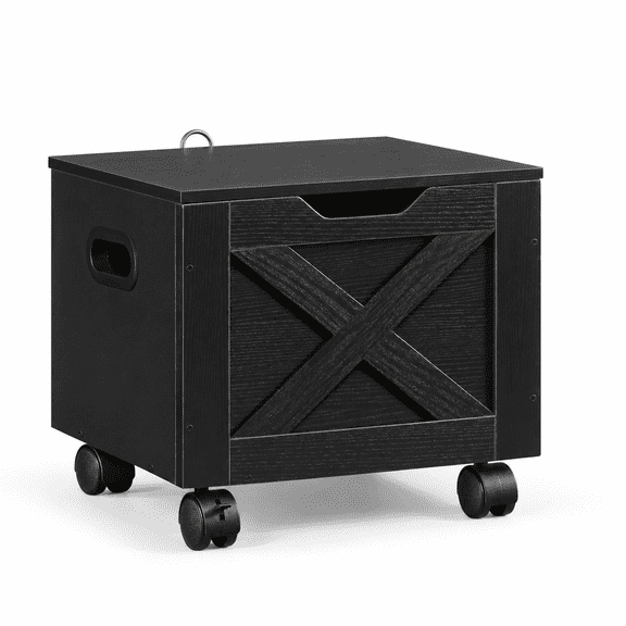 Black Rolling Under Desk Single Drawer File Cabinet For A4/Letter Size Documents
