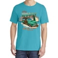 thumbnail image 2 of Wild Bobby, Chasing Waves Since 1946, Cars and Trucks, Garment-Dyed Washed Look Short Sleeve Tees, Blue Lagoon, Small, 2 of 3
