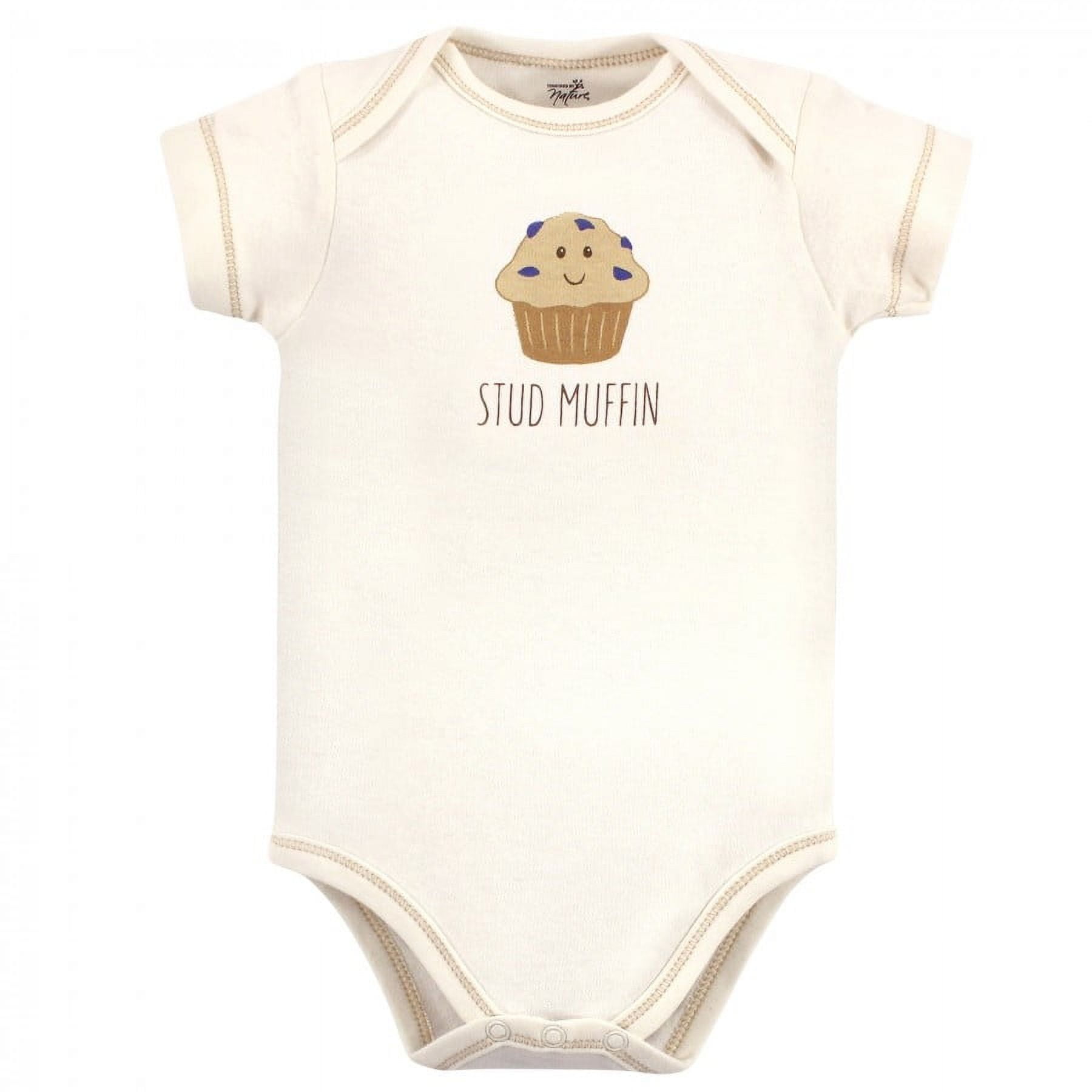 Touched by Nature Organic Cotton Bodysuits 5pk, Muffin, 9-12 Months
