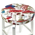 thumbnail image 3 of Balery Colorful Mushrooms (2) Velvet Round Bar Chair Cushion Cover Adjustable, Protects From Scratches And Stains, Soft & Washable Ideal For Wooden And Metal Stools - 13 Inch, 3 of 7