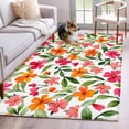 thumbnail image 3 of Rectangle Area Rug 4x6ft,Garden Watercolor Floral Leaves Washable Carpet Non-Slip Runner Accent Rugs Indoor Floor Mat for Bedroom Living Room Decor,Vintage Green Botanical, 3 of 9