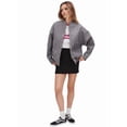 thumbnail image 5 of Women'S Button Up Jackets Jackets Long Sleeve Open Front Jackets Pockets Winter Casual Trendy Varsity Jacket Gray M, 5 of 9