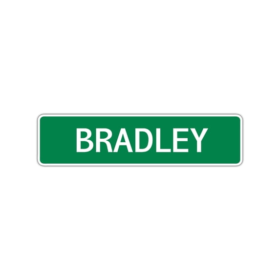 Bradley Boys Children Name Indoor Outdoor Wall Letter Printed Plaque Decoration Label Novelty Aluminum Metal Sign 4"x18"