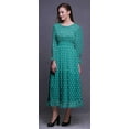 thumbnail image 3 of Bimba Block Ladies Bishop Sleeve Round Neck Ruffle Maxi Smocked WaistÂ&nbsp;Dress-Small, 3 of 5