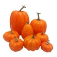 thumbnail image 4 of yuksok 8 Pcs Different Size Artificial Harvest Pumpkins Stackable Halloween Decorations Orange, 4 of 9