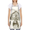 thumbnail image 2 of Fuzoiu Horses Grazing On Meadow Print Waterproof Apron, Kitchen Apron for Women Men Chef, Apron for Christmas Dinner Party Cooking Baking Crafting House Cleaning Kitchen, 2 of 7